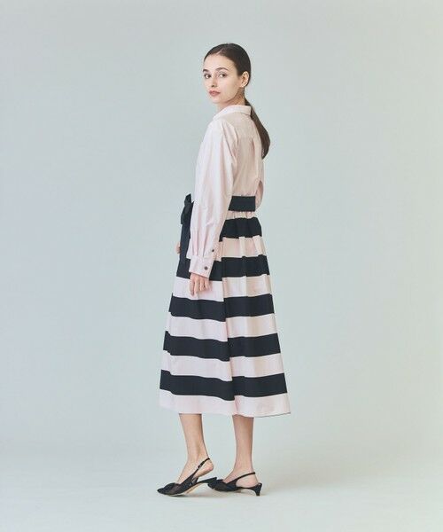 GRACE CONTINENTAL / グレースコンチネンタル ミニ丈・ひざ丈ワンピース | ボーダーコンビシャツワンピース | 詳細3