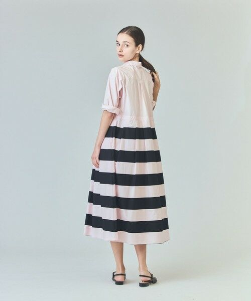 GRACE CONTINENTAL / グレースコンチネンタル ミニ丈・ひざ丈ワンピース | ボーダーコンビシャツワンピース | 詳細6