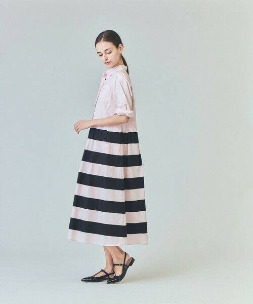 GRACE CONTINENTAL / グレースコンチネンタル ミニ丈・ひざ丈ワンピース | ボーダーコンビシャツワンピース | 詳細7