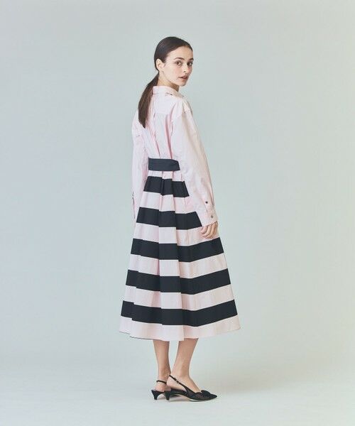 GRACE CONTINENTAL / グレースコンチネンタル ミニ丈・ひざ丈ワンピース | ボーダーコンビシャツワンピース | 詳細1