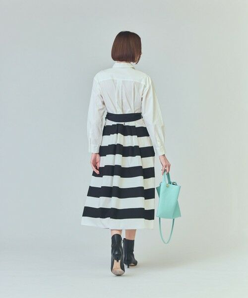 GRACE CONTINENTAL / グレースコンチネンタル ミニ丈・ひざ丈ワンピース | ボーダーコンビシャツワンピース | 詳細14
