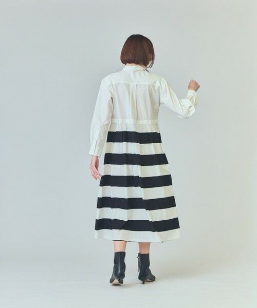 GRACE CONTINENTAL / グレースコンチネンタル ミニ丈・ひざ丈ワンピース | ボーダーコンビシャツワンピース | 詳細17
