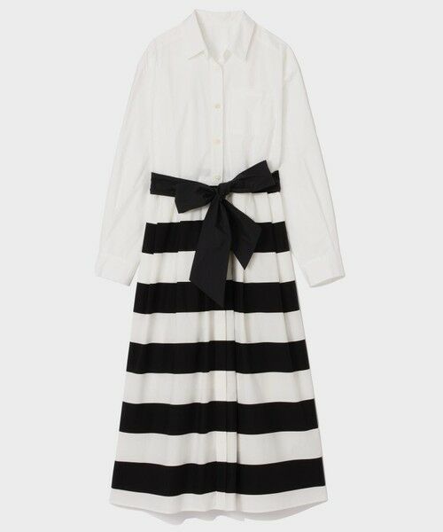 GRACE CONTINENTAL / グレースコンチネンタル ミニ丈・ひざ丈ワンピース | ボーダーコンビシャツワンピース | 詳細21