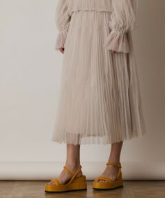 GRACE CONTINENTAL / グレースコンチネンタル ロング・マキシ丈スカート | チュールマチプリーツスカート