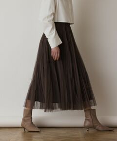 GRACE CONTINENTAL / グレースコンチネンタル ロング・マキシ丈スカート | チュールマチプリーツスカート