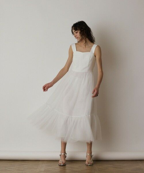 GRACE CONTINENTAL / グレースコンチネンタル ロング・マキシ丈ワンピース | チュールコンビティアードワンピース | 詳細2