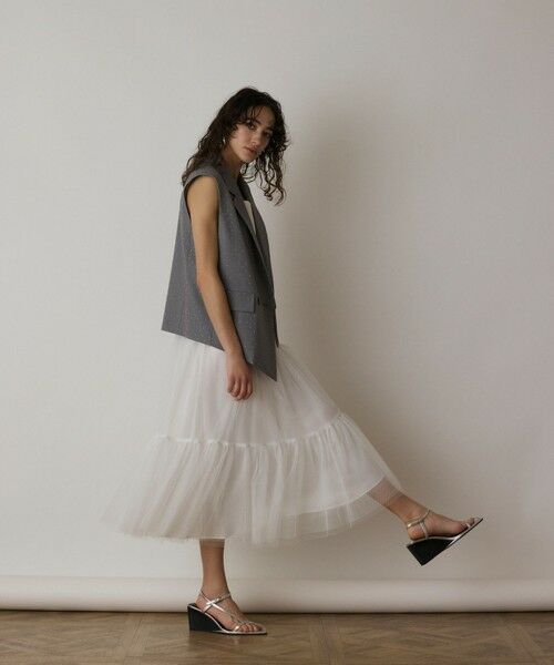 GRACE CONTINENTAL / グレースコンチネンタル ロング・マキシ丈ワンピース | チュールコンビティアードワンピース | 詳細7