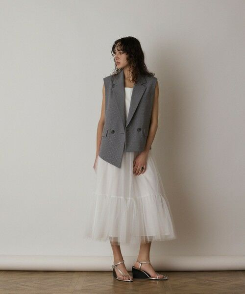 GRACE CONTINENTAL / グレースコンチネンタル ロング・マキシ丈ワンピース | チュールコンビティアードワンピース | 詳細8