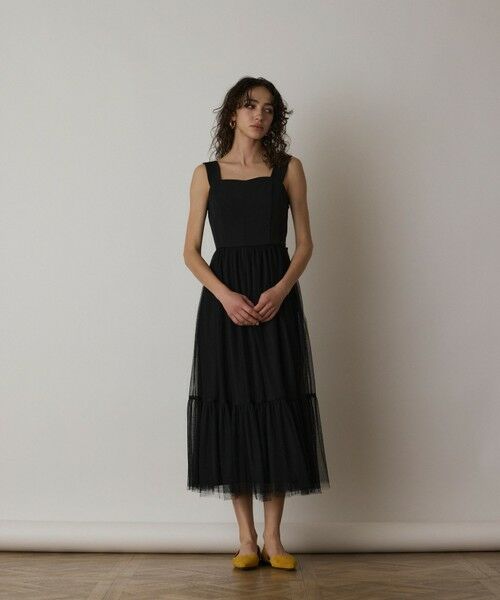 GRACE CONTINENTAL / グレースコンチネンタル ロング・マキシ丈ワンピース | チュールコンビティアードワンピース | 詳細13