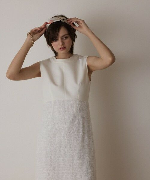 GRACE CONTINENTAL / グレースコンチネンタル ロング・マキシ丈ワンピース | フェザー刺繍コンビワンピース | 詳細1