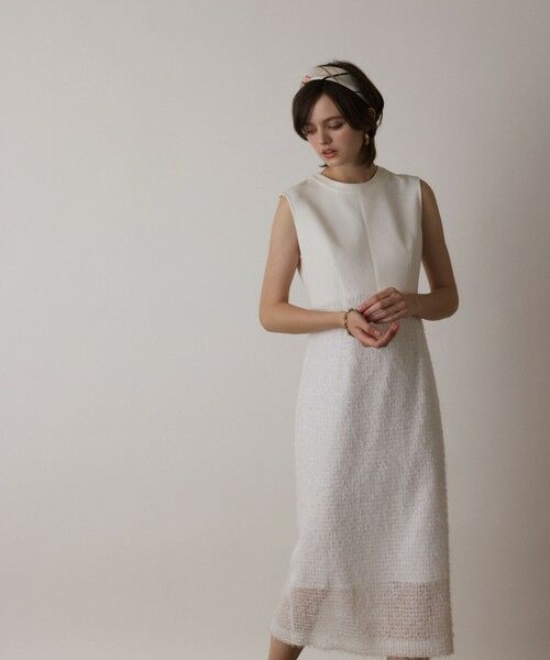 GRACE CONTINENTAL / グレースコンチネンタル ロング・マキシ丈ワンピース | フェザー刺繍コンビワンピース | 詳細9