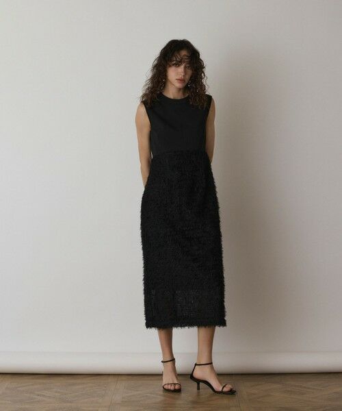 GRACE CONTINENTAL / グレースコンチネンタル ロング・マキシ丈ワンピース | フェザー刺繍コンビワンピース | 詳細12