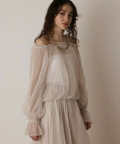 GRACE CONTINENTAL / グレースコンチネンタル シャツ・ブラウス | チュールプリーツトップ