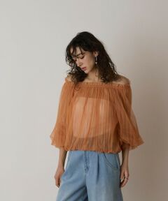 GRACE CONTINENTAL / グレースコンチネンタル シャツ・ブラウス | チュールプリーツトップ