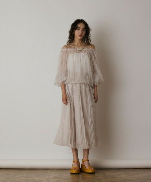 GRACE CONTINENTAL / グレースコンチネンタル シャツ・ブラウス | チュールプリーツトップ | 詳細1