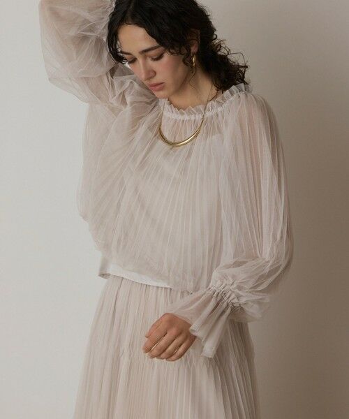 GRACE CONTINENTAL / グレースコンチネンタル シャツ・ブラウス | チュールプリーツトップ | 詳細3
