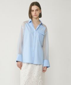 GRACE CONTINENTAL / グレースコンチネンタル シャツ・ブラウス | シアーコンビオーバーシャツ