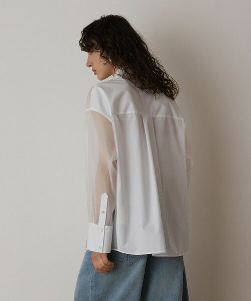 GRACE CONTINENTAL / グレースコンチネンタル シャツ・ブラウス | シアーコンビオーバーシャツ | 詳細5