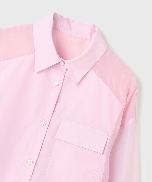 GRACE CONTINENTAL / グレースコンチネンタル シャツ・ブラウス | シアーコンビオーバーシャツ | 詳細17