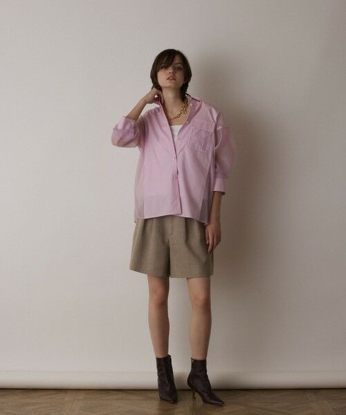 GRACE CONTINENTAL / グレースコンチネンタル シャツ・ブラウス | シアーコンビオーバーシャツ | 詳細8