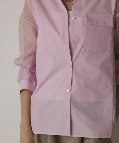 GRACE CONTINENTAL / グレースコンチネンタル シャツ・ブラウス | シアーコンビオーバーシャツ | 詳細13