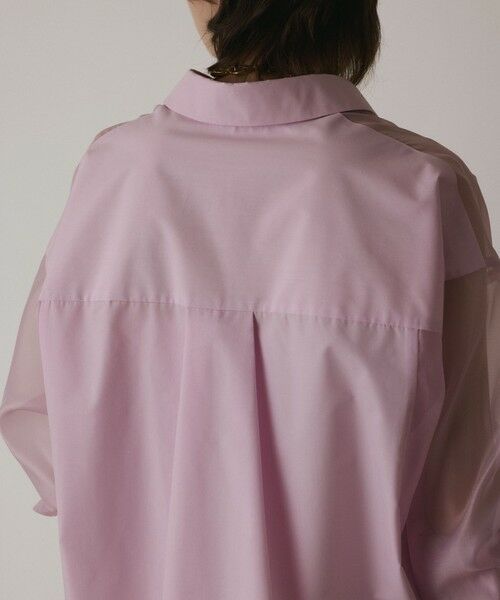 GRACE CONTINENTAL / グレースコンチネンタル シャツ・ブラウス | シアーコンビオーバーシャツ | 詳細14
