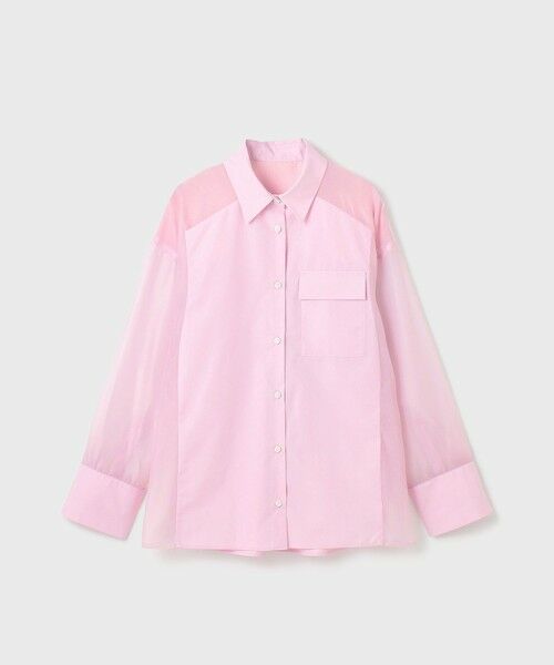 GRACE CONTINENTAL / グレースコンチネンタル シャツ・ブラウス | シアーコンビオーバーシャツ | 詳細15