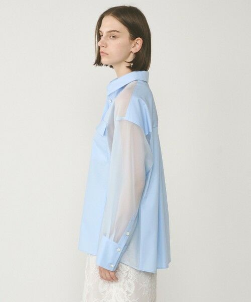 GRACE CONTINENTAL / グレースコンチネンタル シャツ・ブラウス | シアーコンビオーバーシャツ | 詳細20