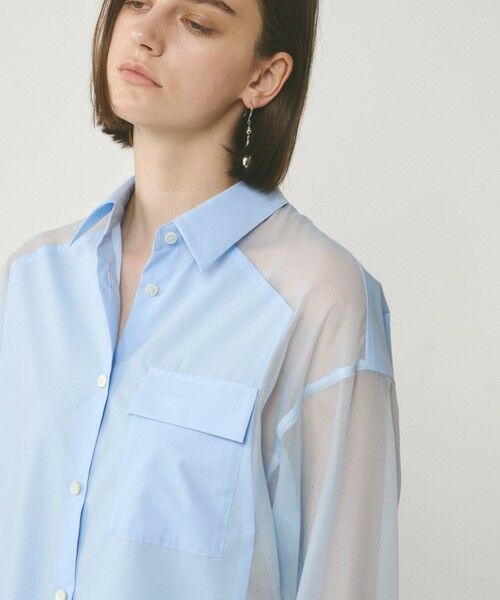 GRACE CONTINENTAL / グレースコンチネンタル シャツ・ブラウス | シアーコンビオーバーシャツ | 詳細21