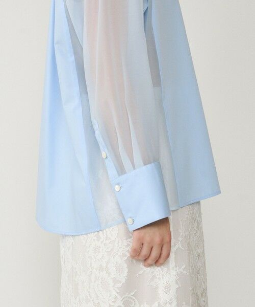 GRACE CONTINENTAL / グレースコンチネンタル シャツ・ブラウス | シアーコンビオーバーシャツ | 詳細22