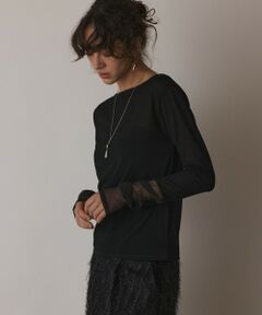 GRACE CONTINENTAL / グレースコンチネンタル カットソー | シアーアセテートカットトップ