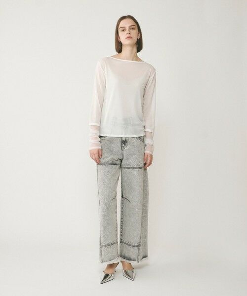 GRACE CONTINENTAL / グレースコンチネンタル カットソー | シアーアセテートカットトップ | 詳細2