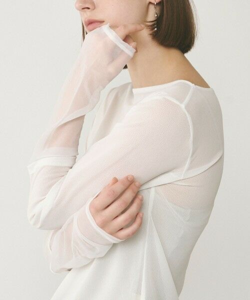 GRACE CONTINENTAL / グレースコンチネンタル カットソー | シアーアセテートカットトップ | 詳細3