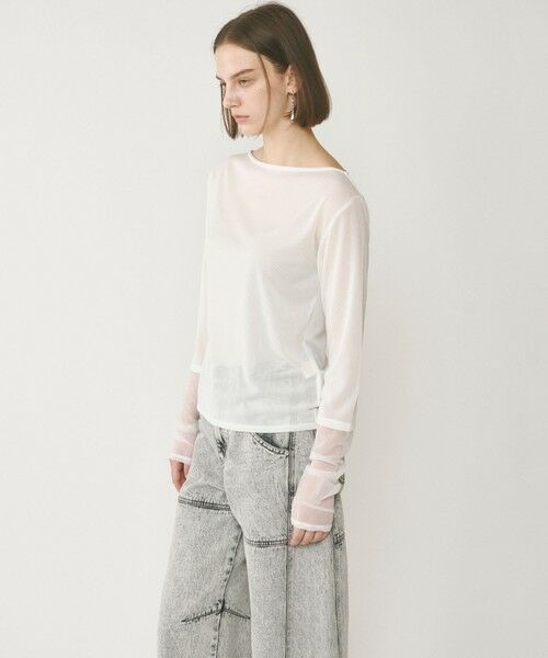 GRACE CONTINENTAL / グレースコンチネンタル カットソー | シアーアセテートカットトップ | 詳細7