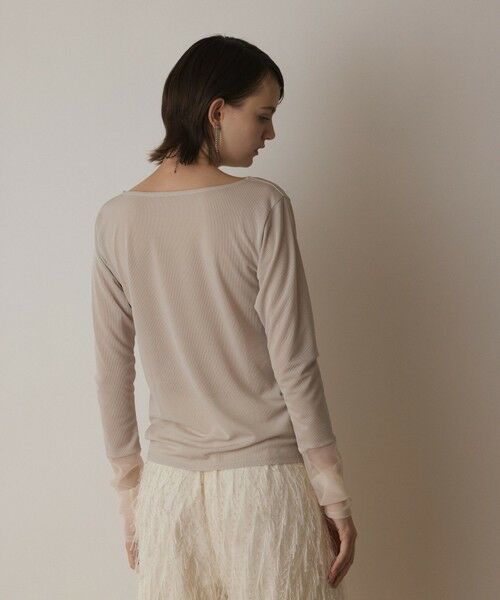 GRACE CONTINENTAL / グレースコンチネンタル カットソー | シアーアセテートカットトップ | 詳細12