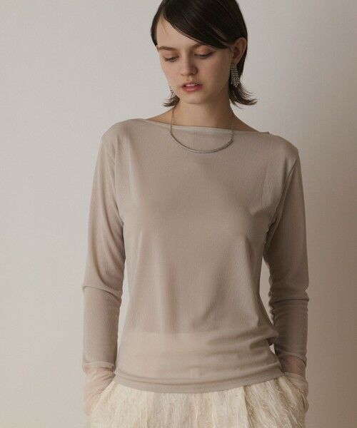 GRACE CONTINENTAL / グレースコンチネンタル カットソー | シアーアセテートカットトップ | 詳細13