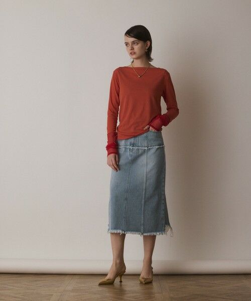 GRACE CONTINENTAL / グレースコンチネンタル カットソー | シアーアセテートカットトップ | 詳細21