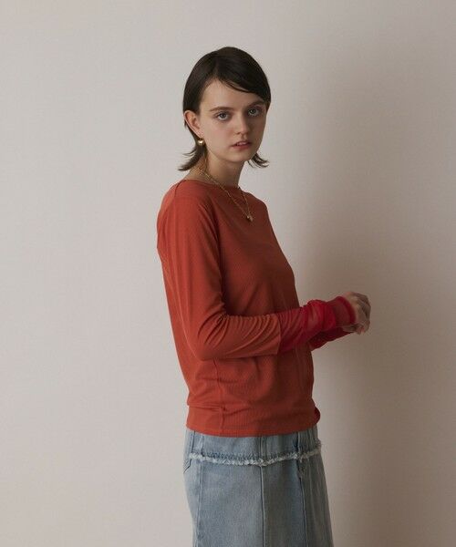 GRACE CONTINENTAL / グレースコンチネンタル カットソー | シアーアセテートカットトップ | 詳細24