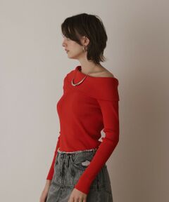 GRACE CONTINENTAL / グレースコンチネンタル ニット・セーター | オフショルリブニットトップ