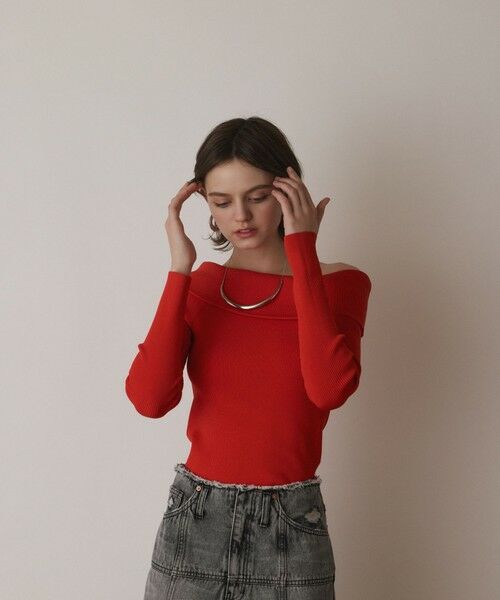 GRACE CONTINENTAL / グレースコンチネンタル ニット・セーター | オフショルリブニットトップ | 詳細3