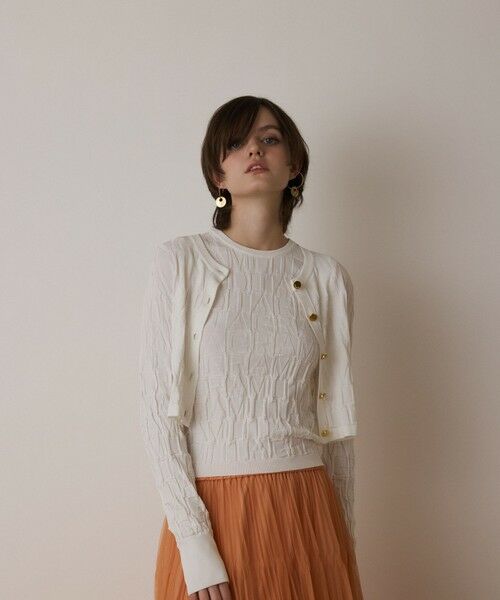 GRACE CONTINENTAL / グレースコンチネンタル カーディガン・ボレロ | モノグラムニットカーディガン | 詳細3