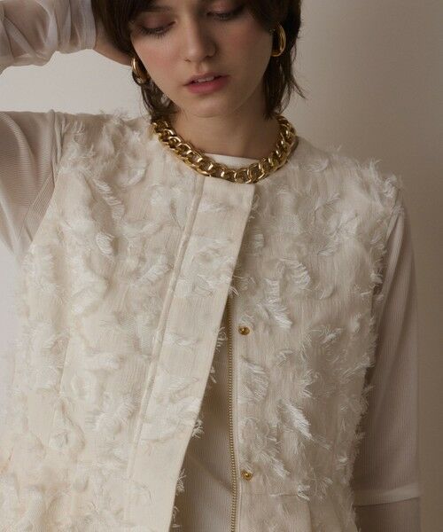 GRACE CONTINENTAL / グレースコンチネンタル ベスト | カットジャガードジレ | 詳細1