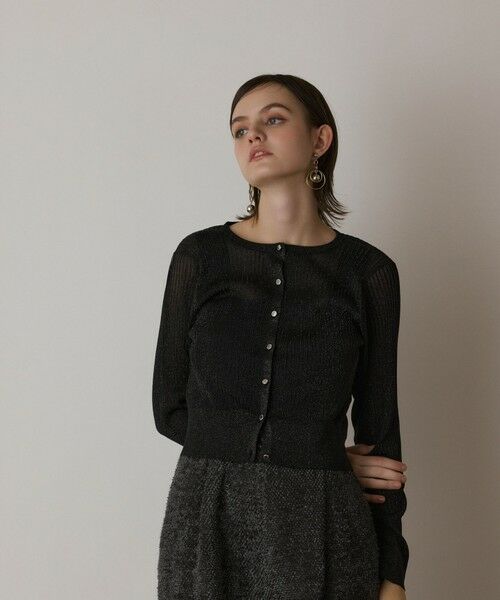 GRACE CONTINENTAL / グレースコンチネンタル ニット・セーター | ラメリブシアーニットカーディガン | 詳細22