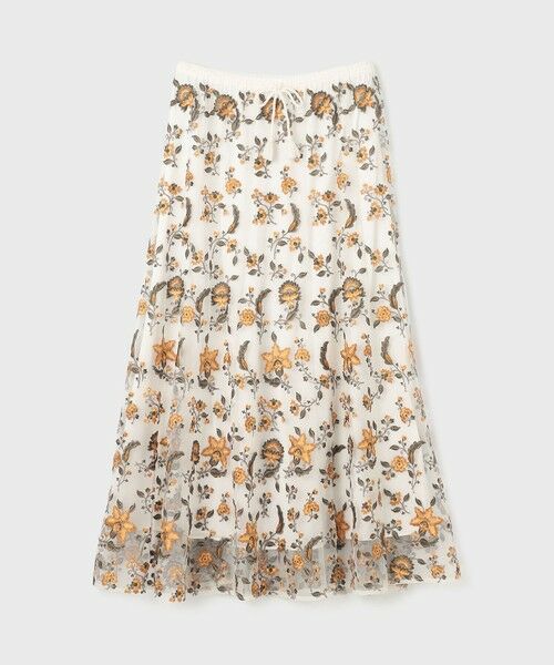 GRACE CONTINENTAL / グレースコンチネンタル ミニ・ひざ丈スカート | サラサ刺繍チュールスカート | 詳細6