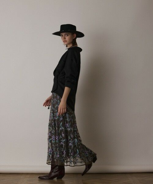 GRACE CONTINENTAL / グレースコンチネンタル ミニ・ひざ丈スカート | サラサ刺繍チュールスカート | 詳細11