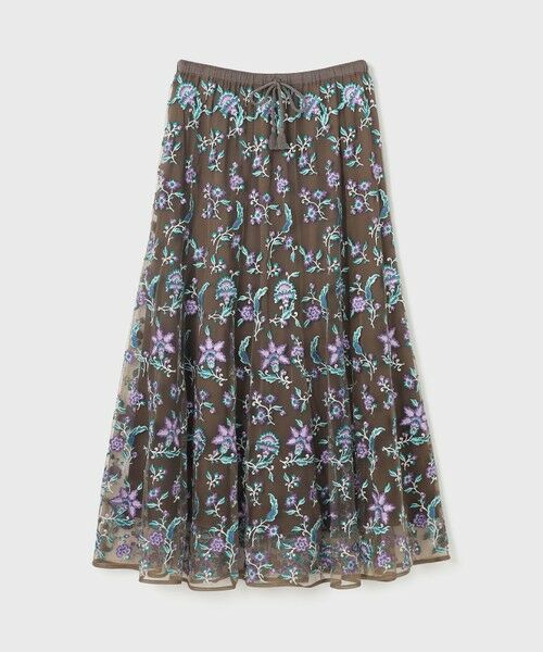 GRACE CONTINENTAL / グレースコンチネンタル ミニ・ひざ丈スカート | サラサ刺繍チュールスカート | 詳細15