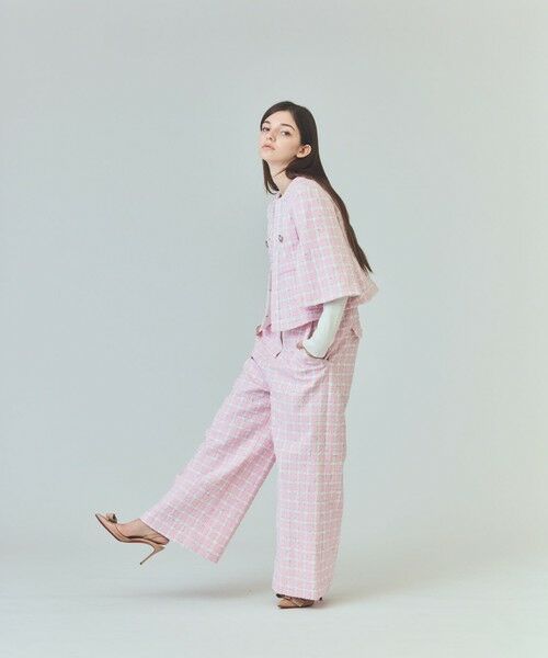 GRACE CONTINENTAL / グレースコンチネンタル ノーカラージャケット | チェックツイードショートジャケット | 詳細4