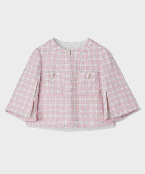 GRACE CONTINENTAL / グレースコンチネンタル ノーカラージャケット | チェックツイードショートジャケット | 詳細5