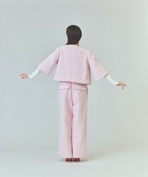 GRACE CONTINENTAL / グレースコンチネンタル ノーカラージャケット | チェックツイードショートジャケット | 詳細3