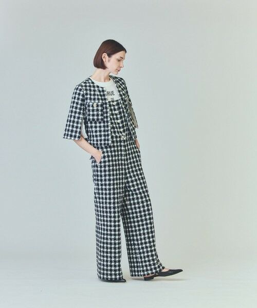 GRACE CONTINENTAL / グレースコンチネンタル ノーカラージャケット | チェックツイードショートジャケット | 詳細7